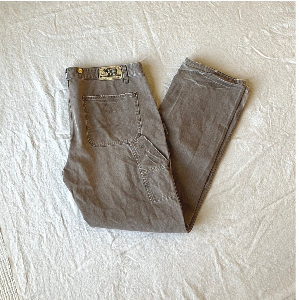 Vtg 90s Ralph Lauren Double Knee Pants RRL 38/34 Brown